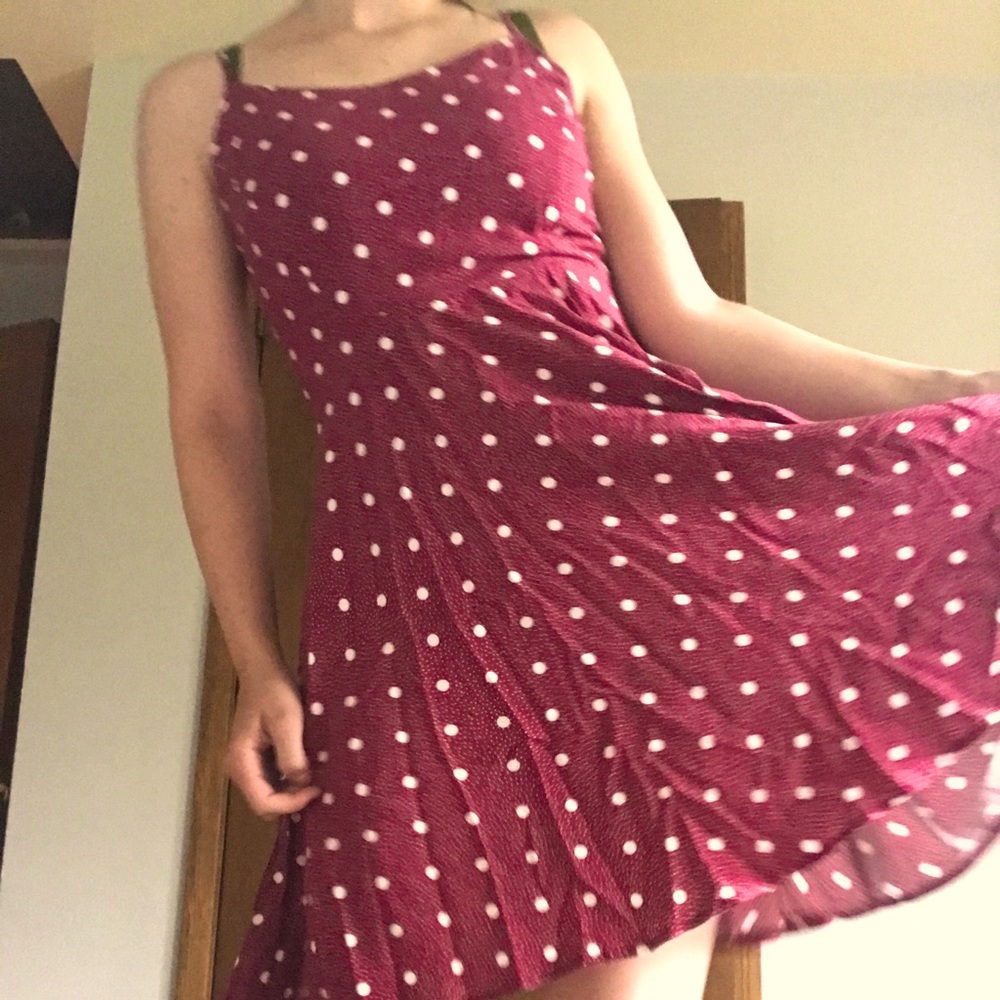 old navy red polka dot dress